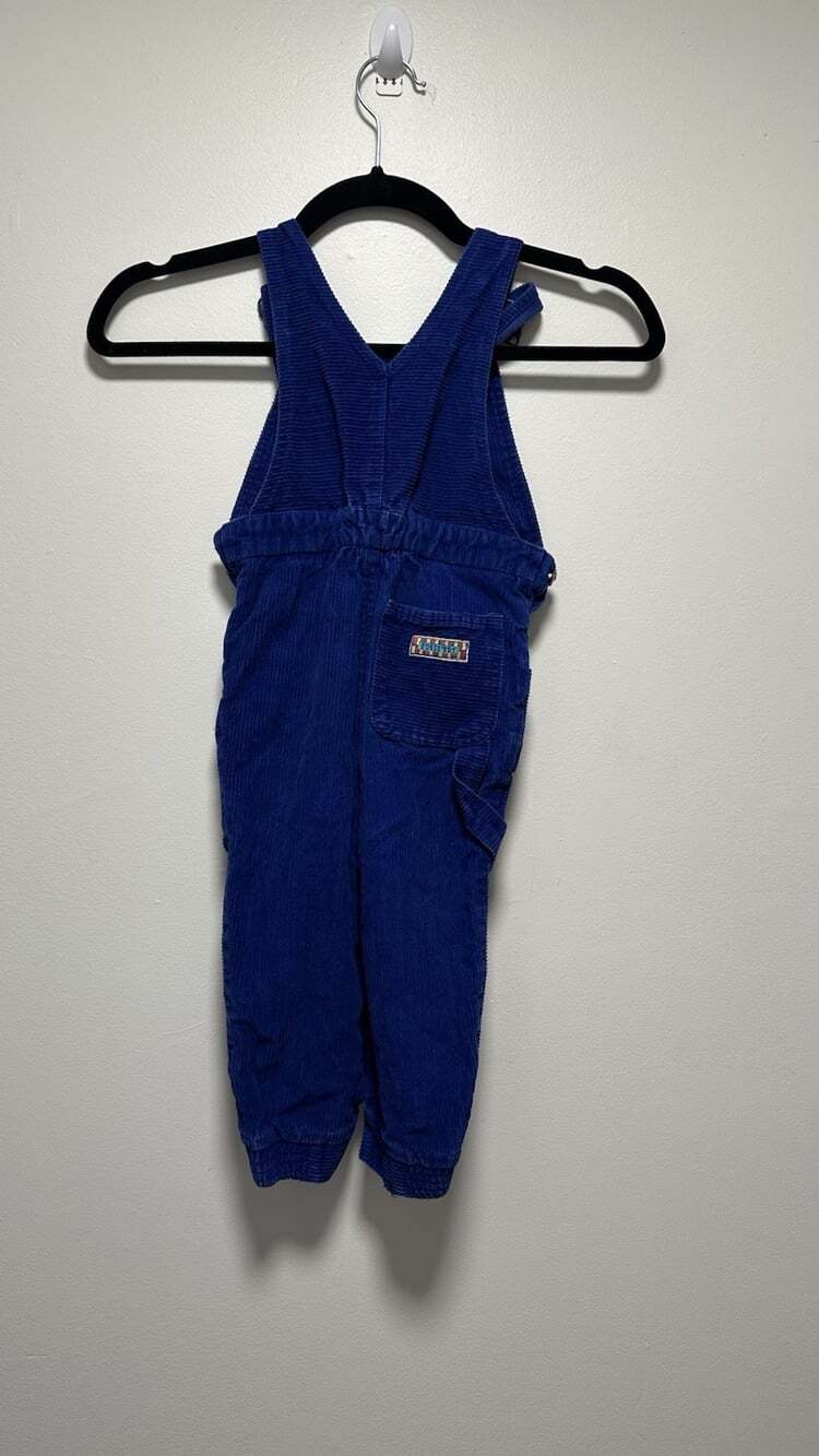 Vintage Toddler Dark Blue Corduroy Overalls Size 3T 100% Cotton - Picture 2 of 5